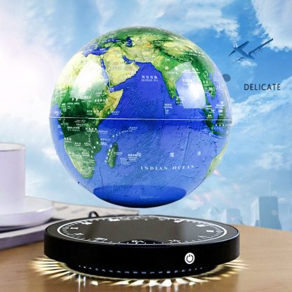 Magnetic levitation globe clock